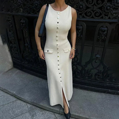 Ribbed Knit Long Dress