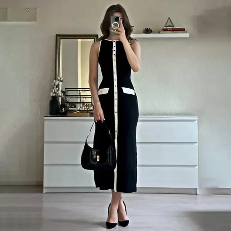 Ribbed Knit Long Dress