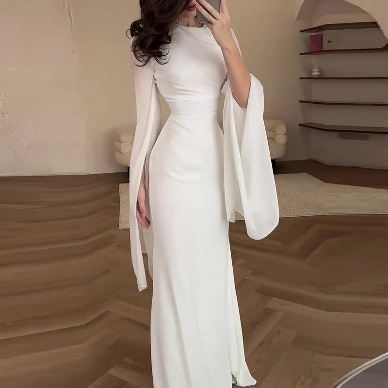 Mesh Satin Maxi Dress