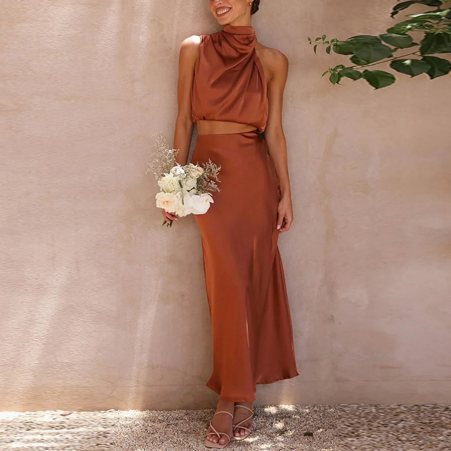Satin Two-Piece Set