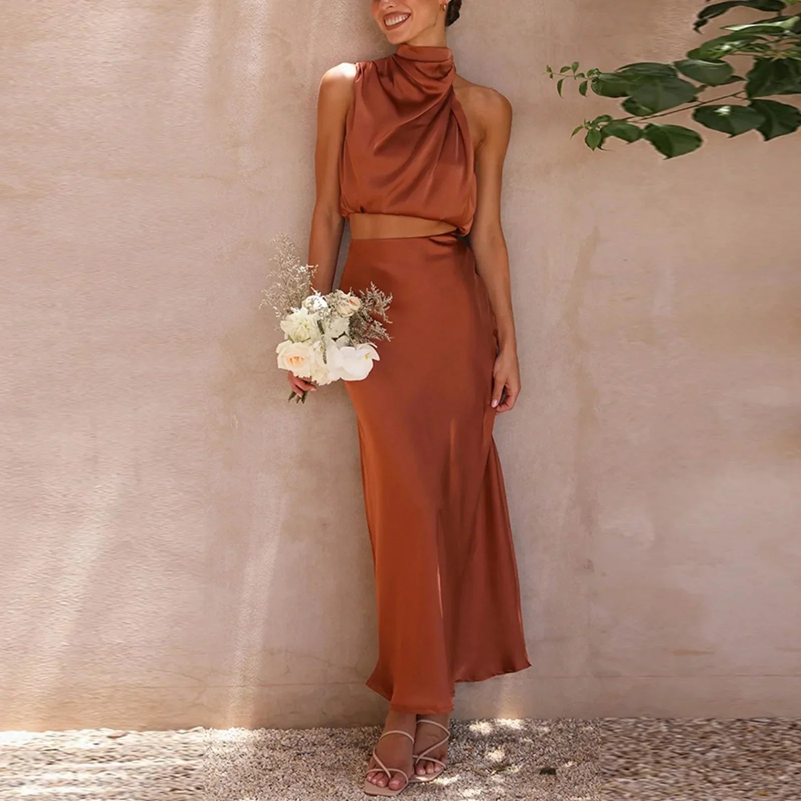 Satin Two-Piece Set
