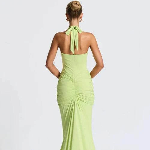 Backless Ruched Maxi Dress