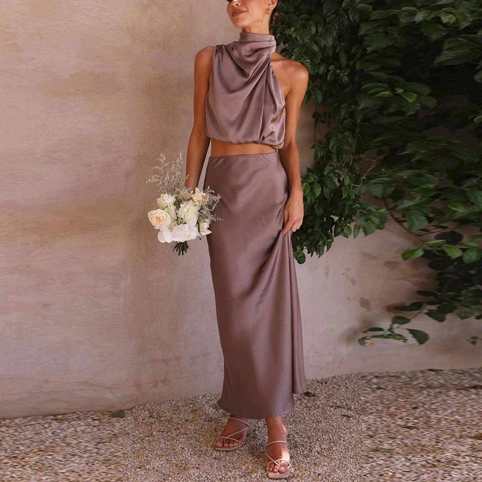 Satin Two-Piece Set
