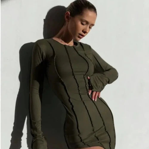 Patchwork Bodycon Mini Dress