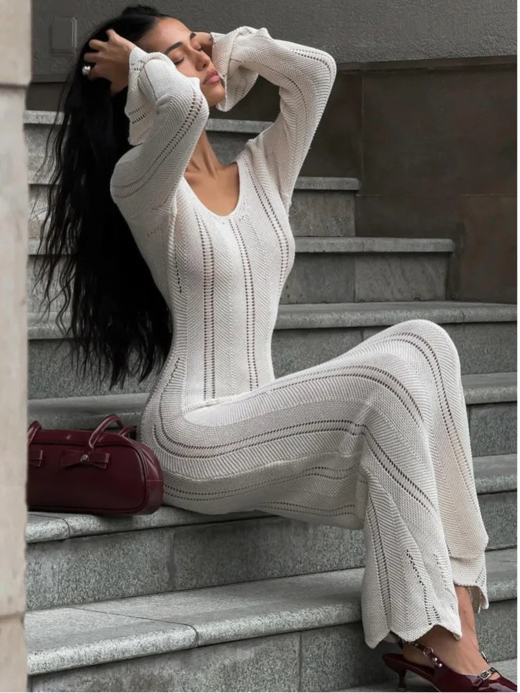Ribbed Knit Midi Dress