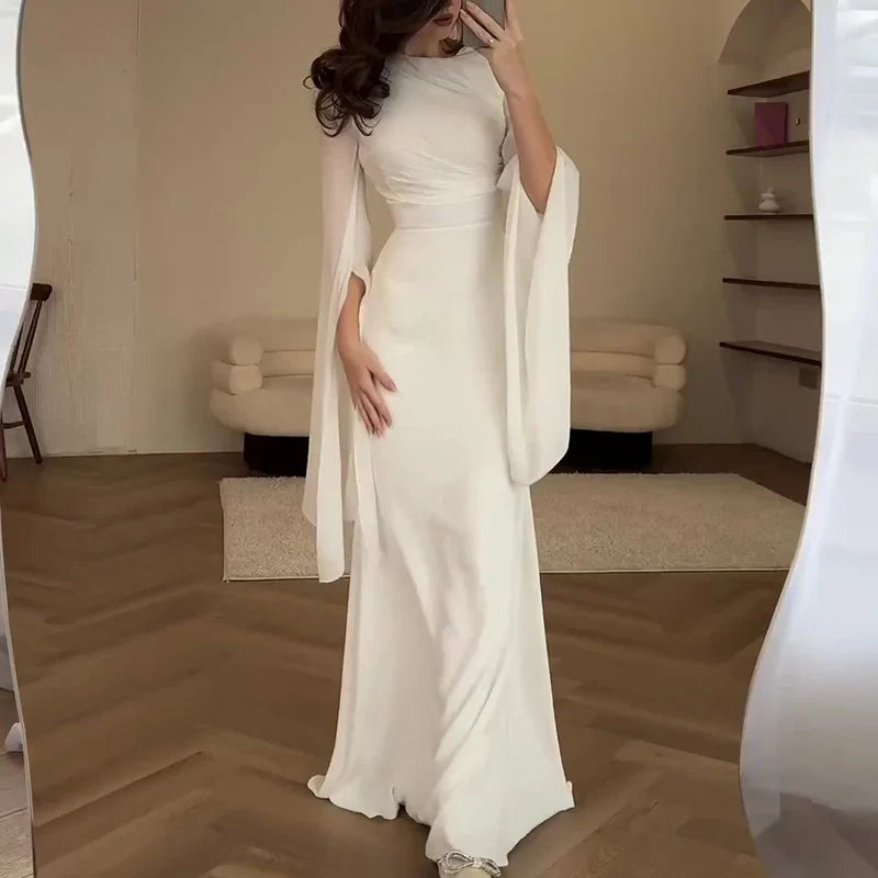 Mesh Satin Maxi Dress