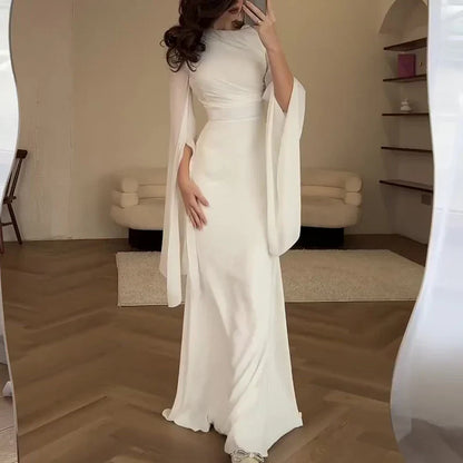 Mesh Satin Maxi Dress