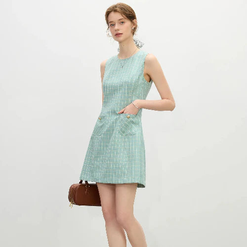 Plaid A-Line Summer Dress