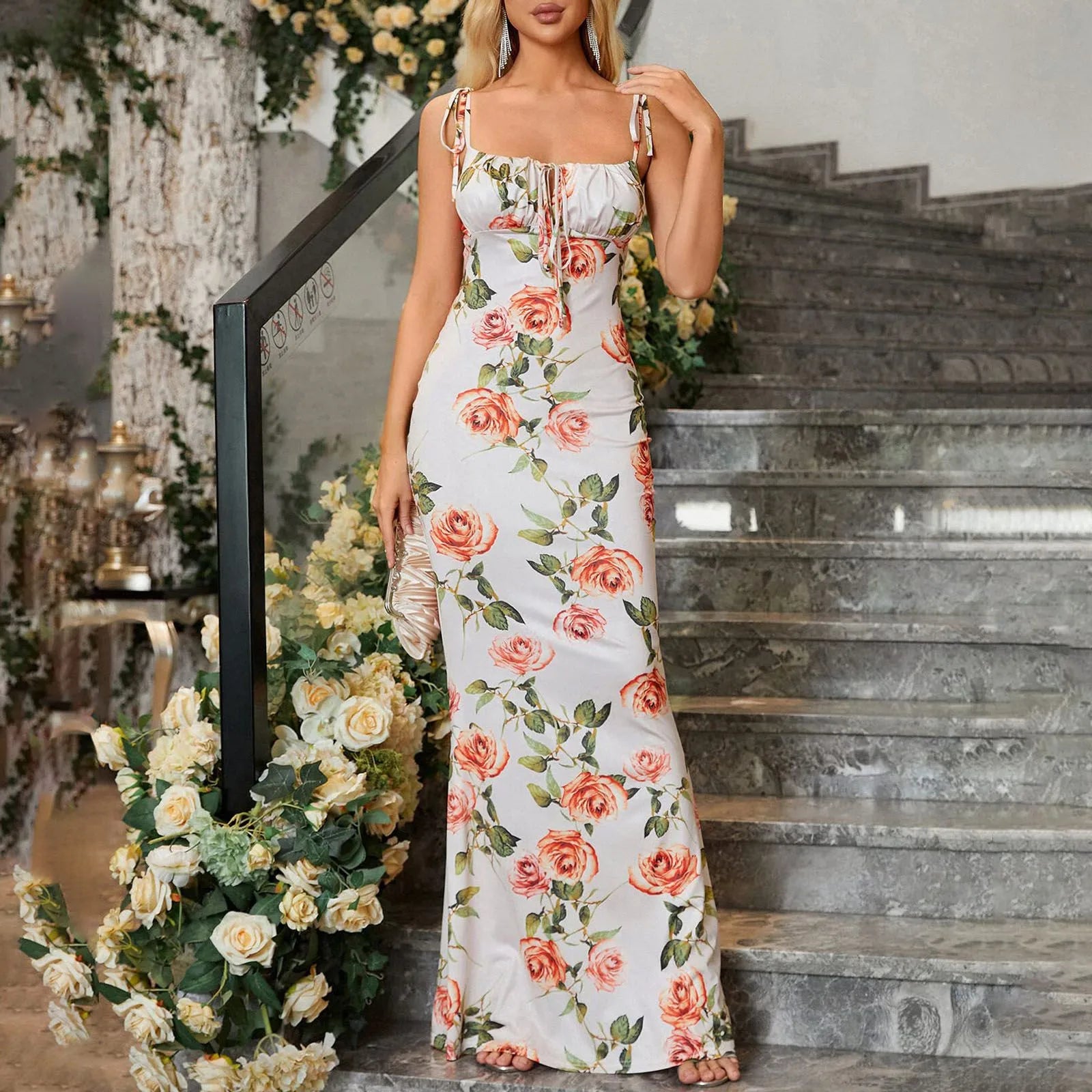 Floral Bodycon Maxi Dress