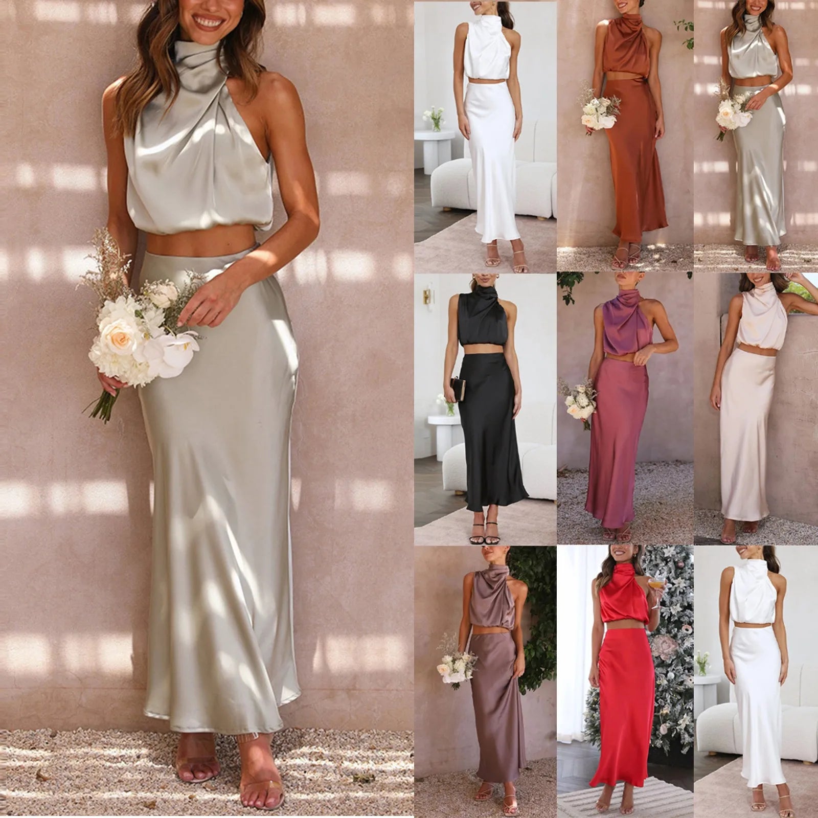 Satin Two-Piece Set