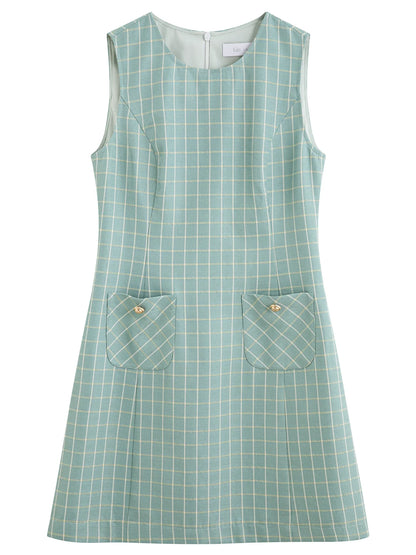 Plaid A-Line Summer Dress