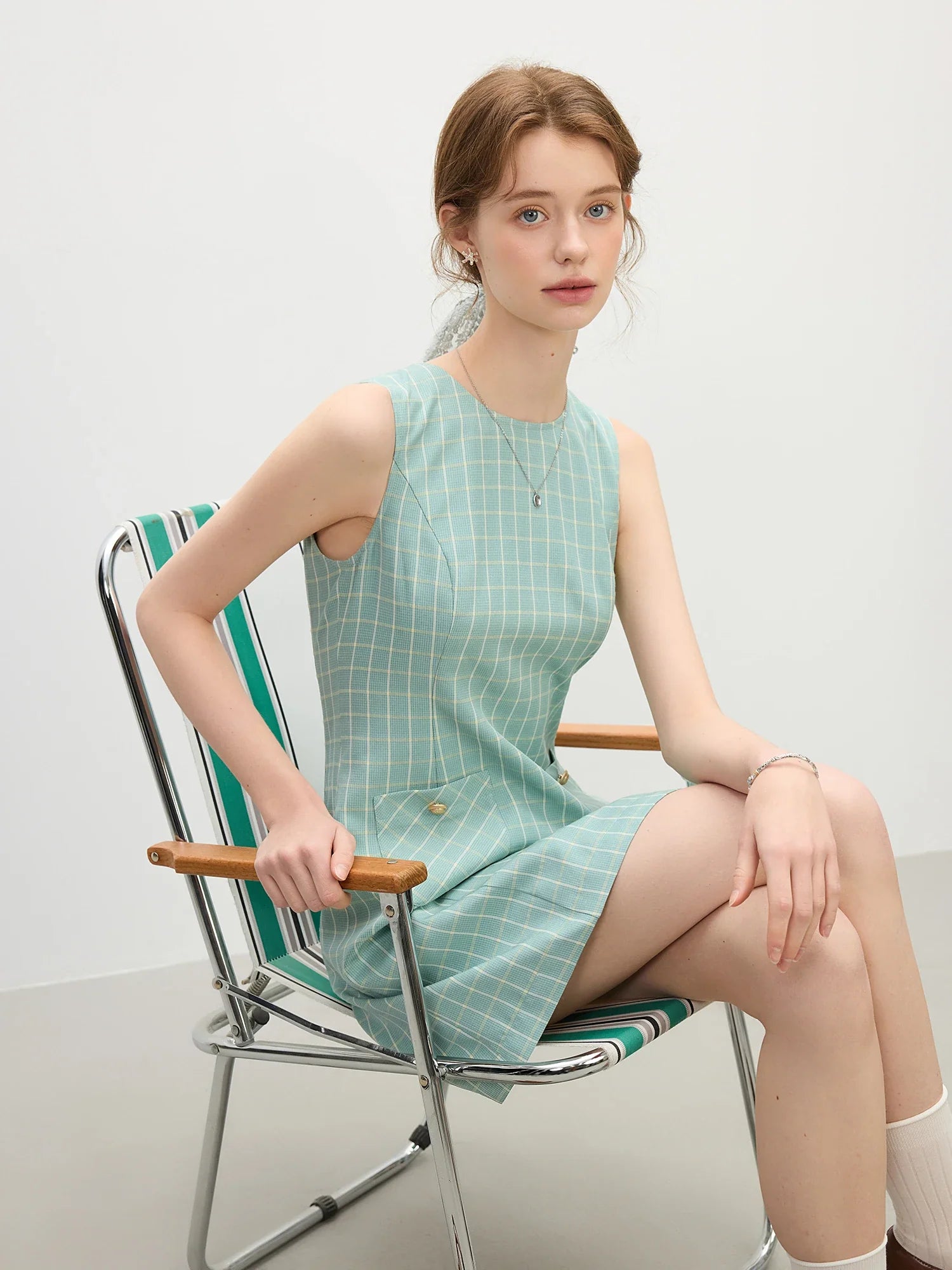 Plaid A-Line Summer Dress