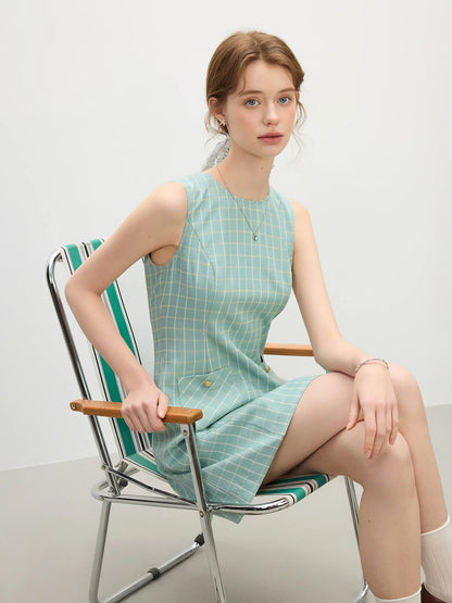 Plaid A-Line Summer Dress