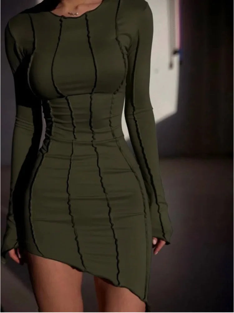 Patchwork Bodycon Mini Dress