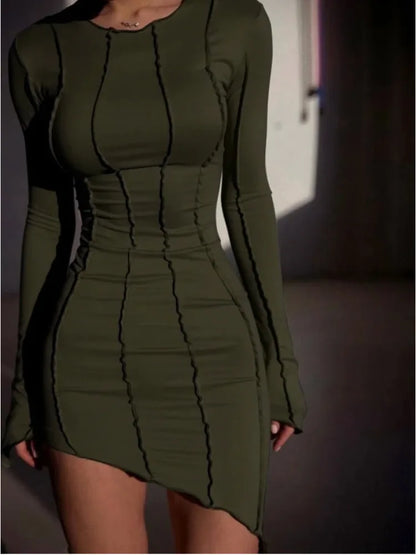 Patchwork Bodycon Mini Dress