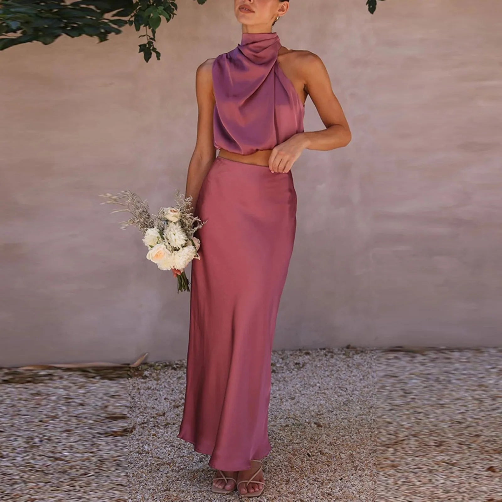 Satin Two-Piece Set