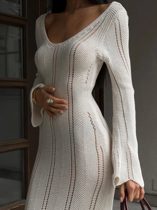 Ribbed Knit Midi Dress